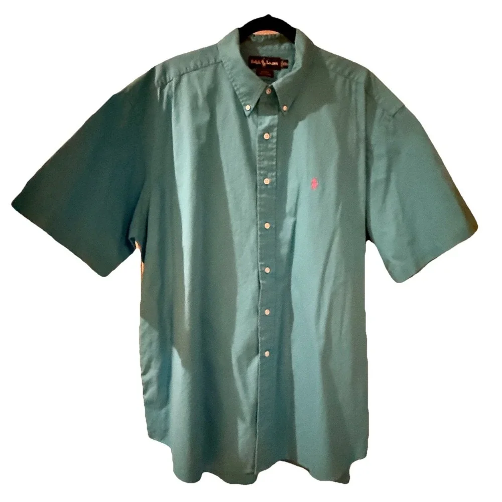 Polo Ralph Lauren Blake Classic Fit Blue Short Sleeve Button Down Shirt XXL